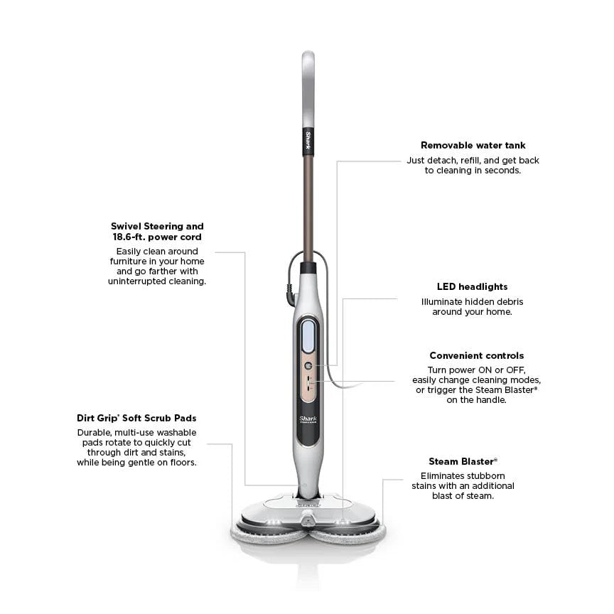 All-in-One Hard Floor Steam Mop Multi-Surface Steam Cleaner With Steam Blaster