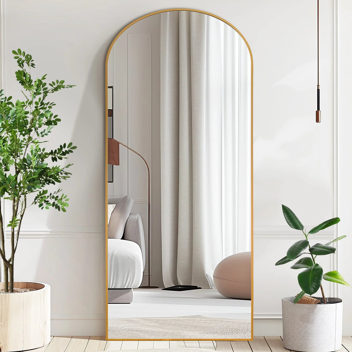 Arched Full-Length Floor Mirror - Standing And Wall-Mounted