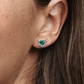 May Birthstone Eternity Circle Stud Earrings
