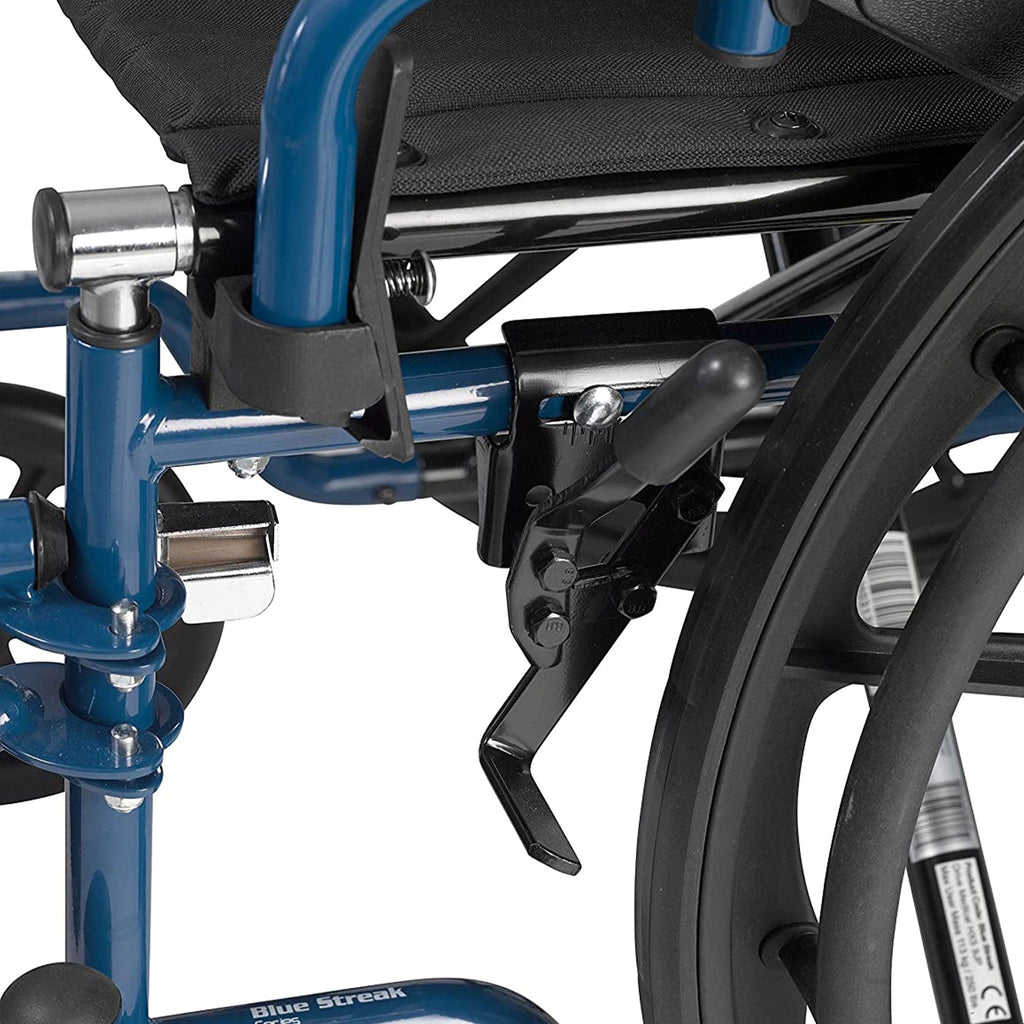Drive Medical Blue Streak Lightweight Folding Wheelchair With 20 Inch Wide Seat