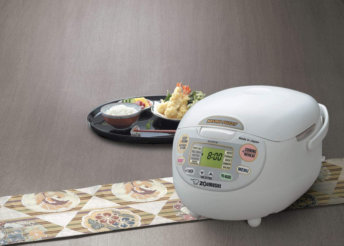 Zojirushi Neuro Fuzzy Rice Cooker And Warmer, 5.5-Cup, Premium White - NS-ZCC10