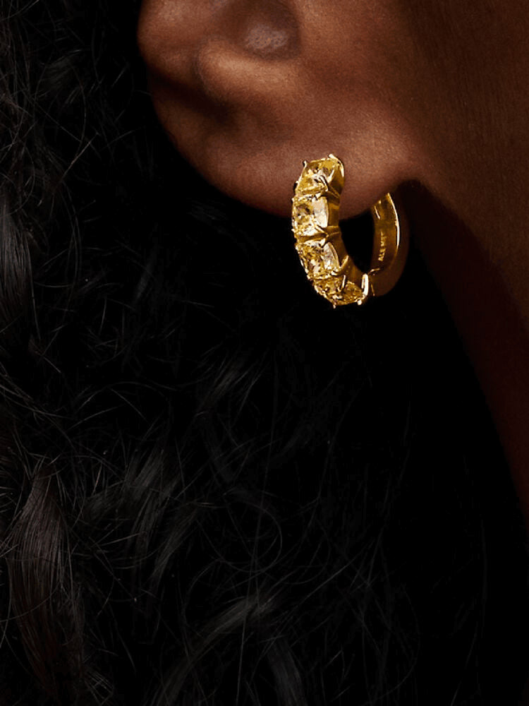 Yellow Hoop Earrings