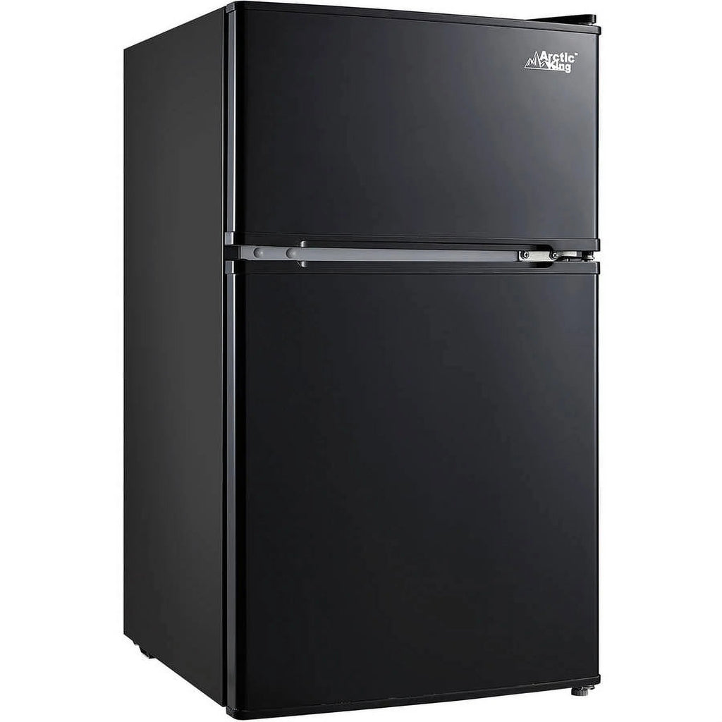 Arctic King Two-Door Mini Fridge With Freezer, 3.2 Cu ft, 18.5 in x 19.4 in x 33.3 in, Stainless Steel - E-Star