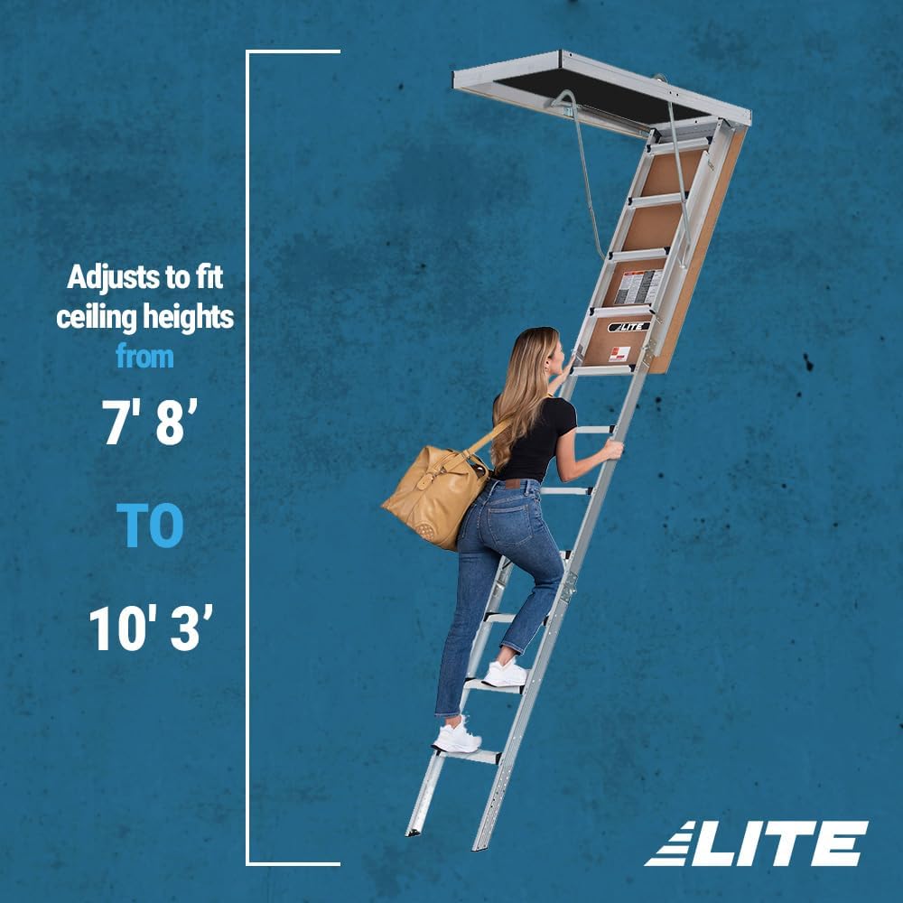 Aluminum Attic Ladder, 375lb Capacity, Type IAA