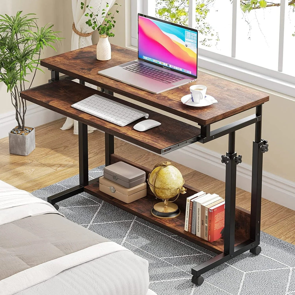 Height-Adjustable Portable Laptop Desk With Keyboard Tray, 43.3in H x 31.5in L x 17in D