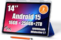 14 Inch Android 15 Tablet, 16GB RAM, 256GB Storage, 4G LTE