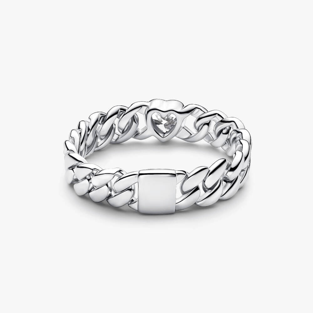Heart Cuban Chain Ring