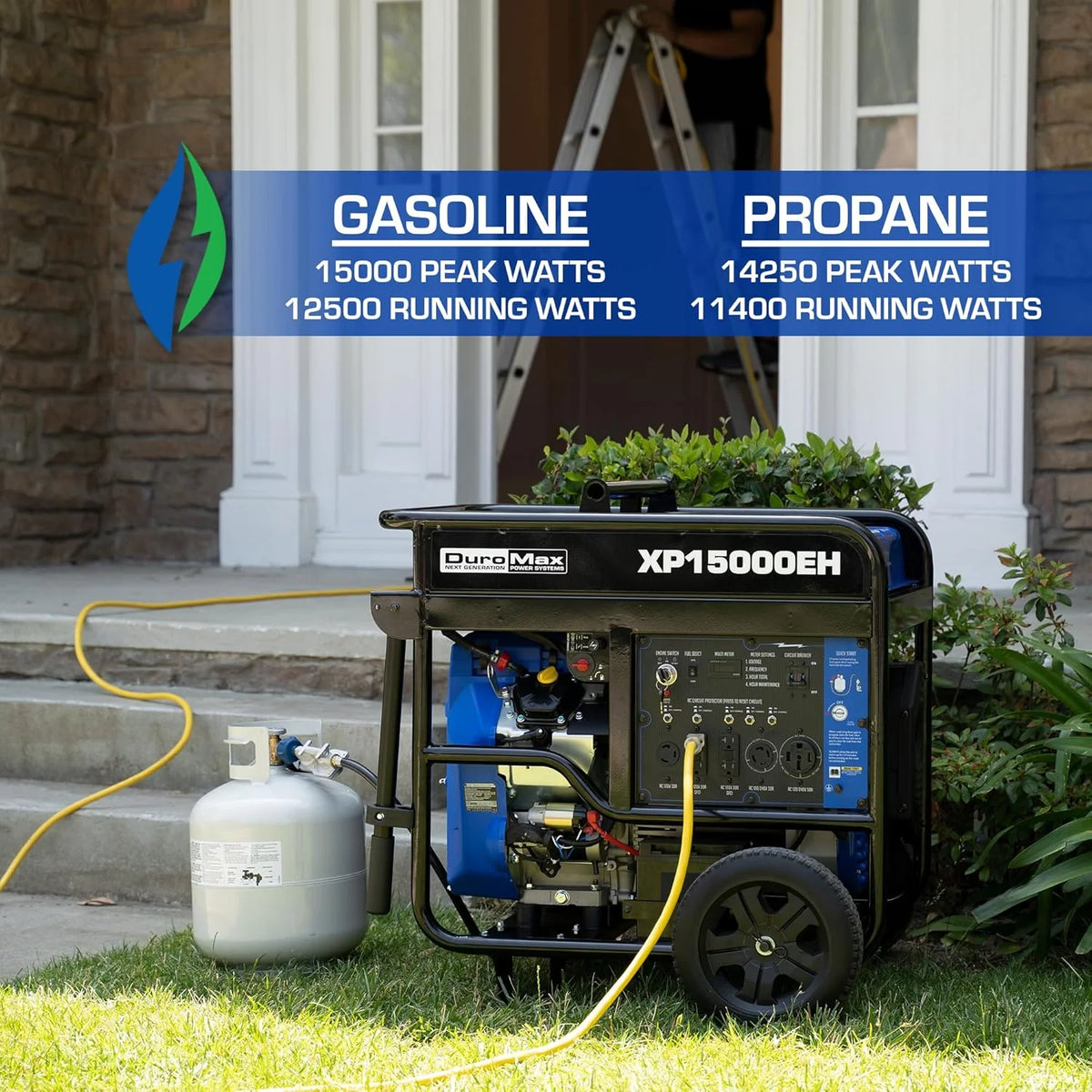DuroMax 13,000-Watt Dual Fuel Portable Generator, Gasoline/Propane, Electric Start - XP13000EH