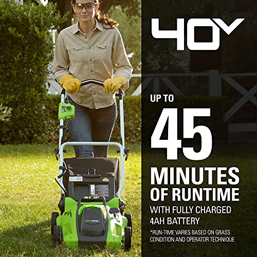 40V 16-Inch Cordless Electric Lawn Mower With 4.0Ah Battery And Charger