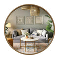 Classic Farmhouse Round Wooden Frame Wall Mirror - 24-inches, 28-inches, 32-inches