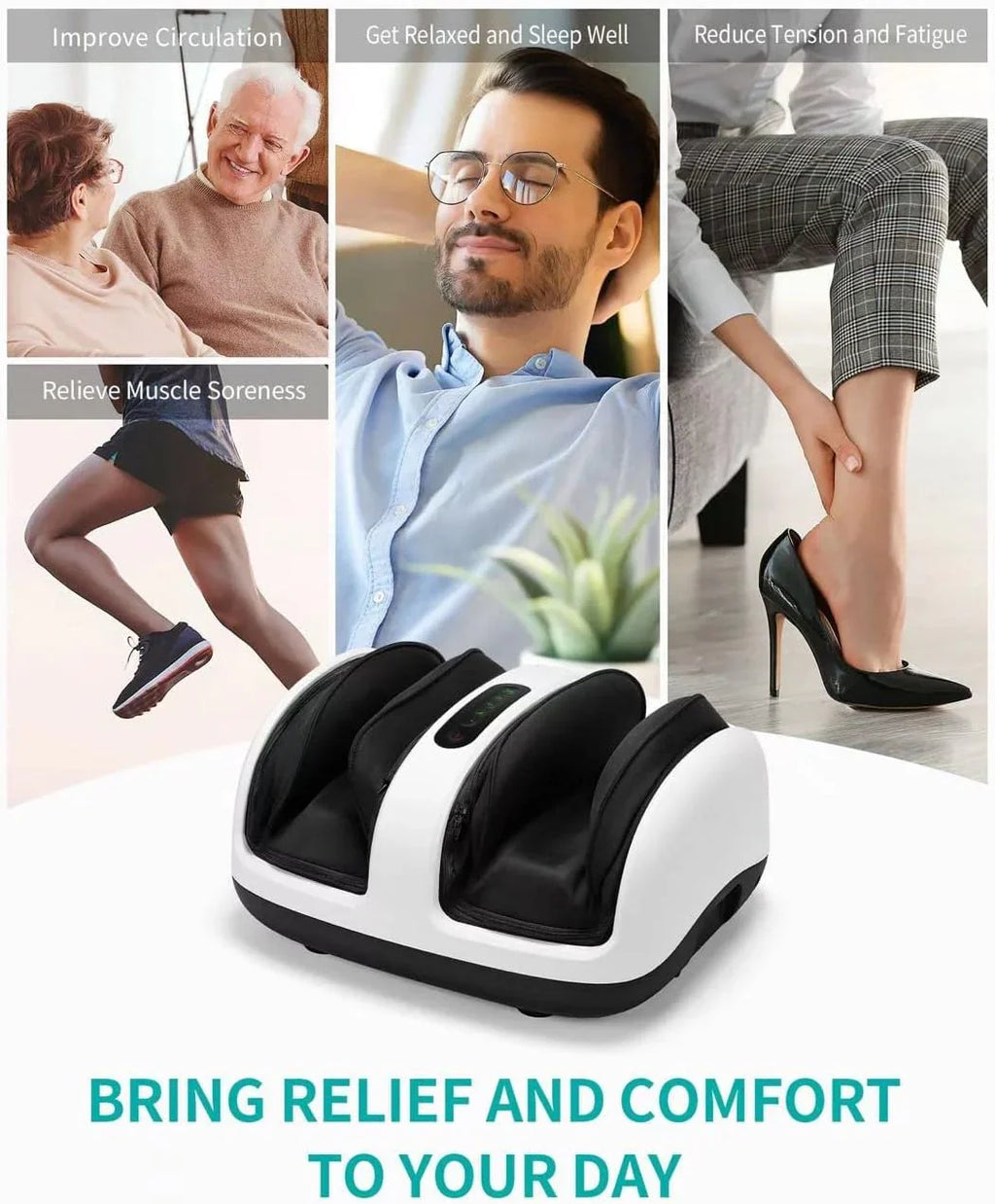 Nekteck Shiatsu Foot And Calf Massager With Heat - White