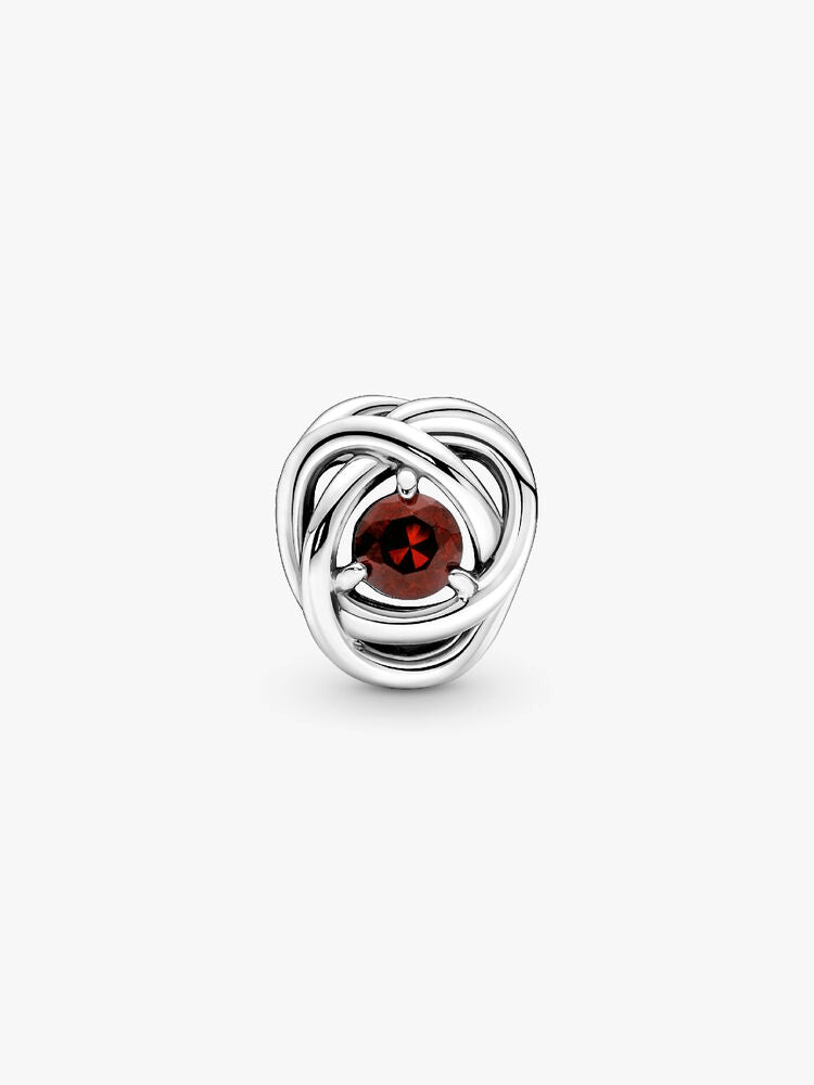 January Red Eternity Circle Charm