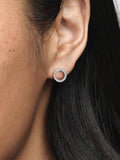 Sparkling Circle Stud Earrings