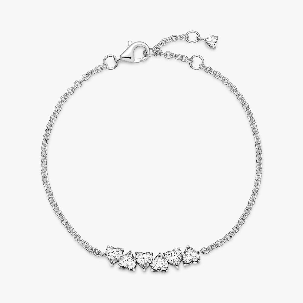 FINAL SALE - Sparkling Endless Hearts Chain Bracelet