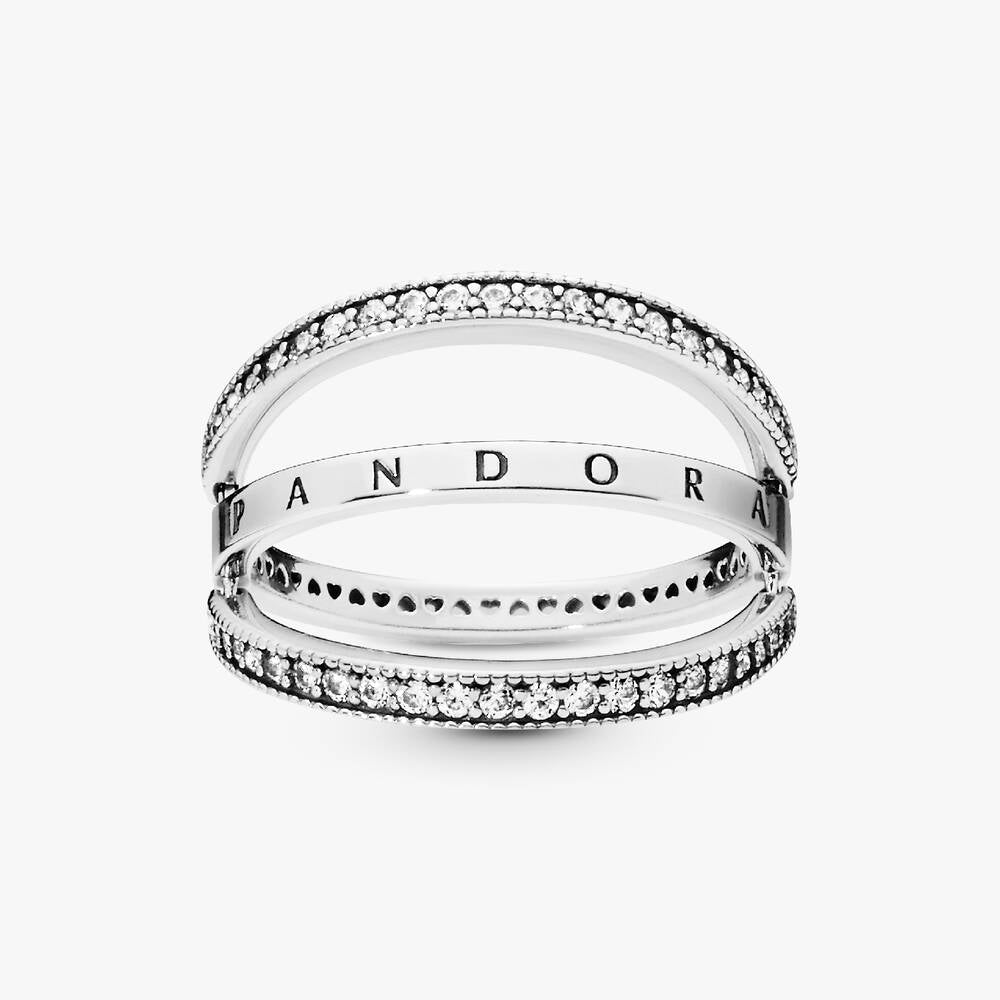 FINAL SALE - Pandora Logo and Hearts Ring