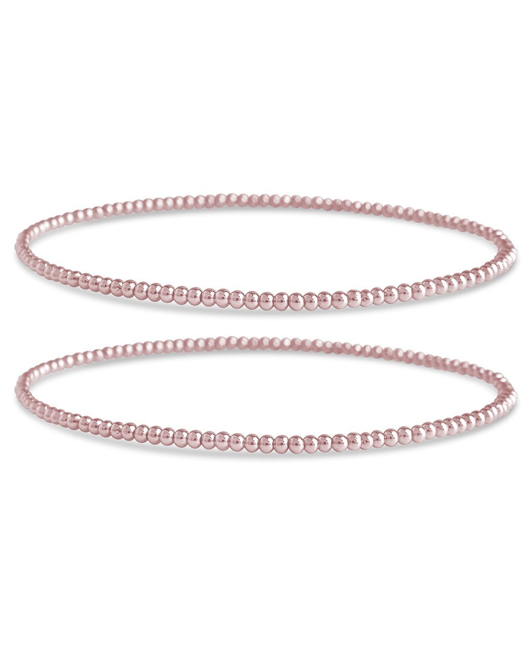 Beaded Stretch Bracelet Sets in Rose Gold