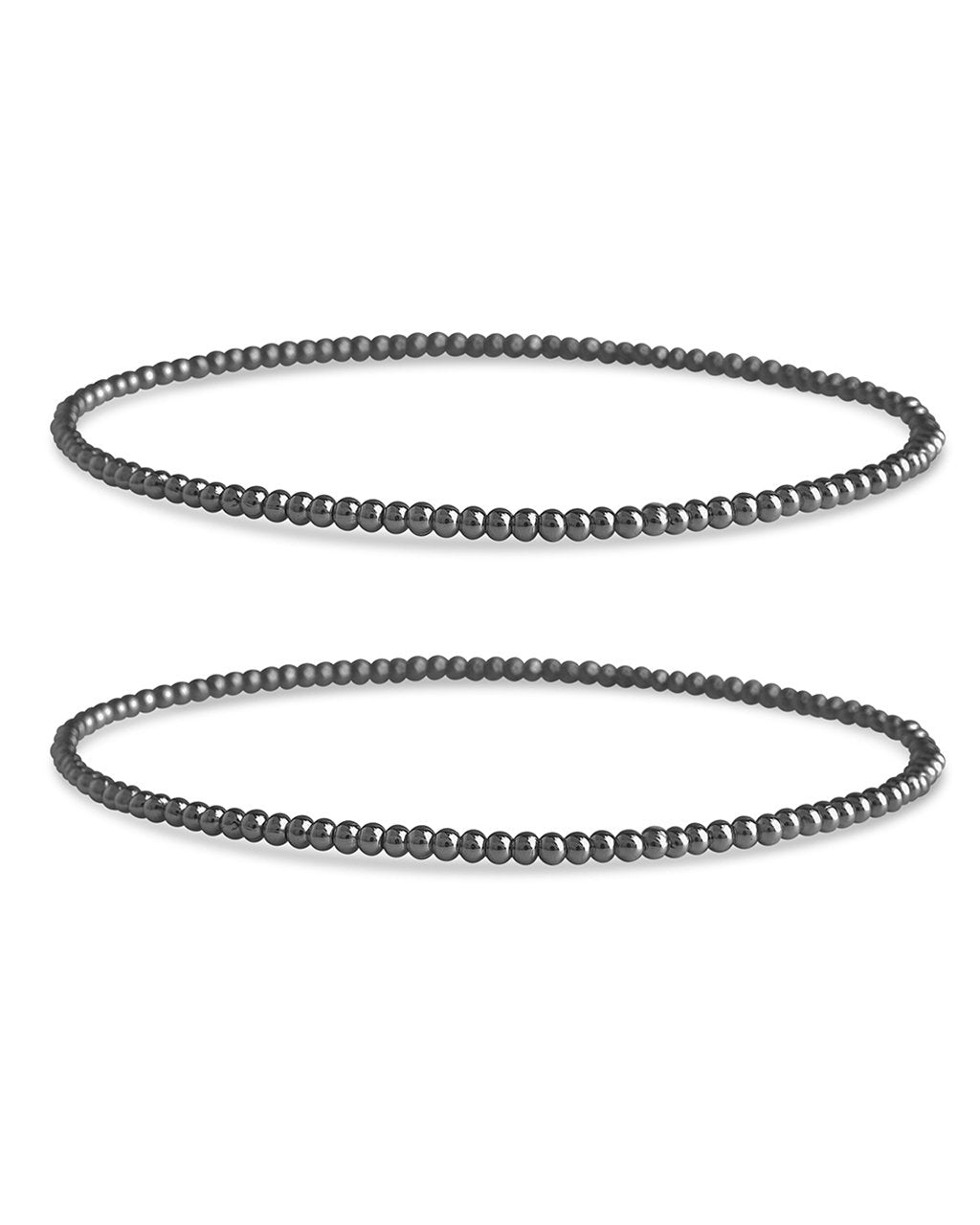 Beaded Stretch Bracelet Sets in Gunmetal