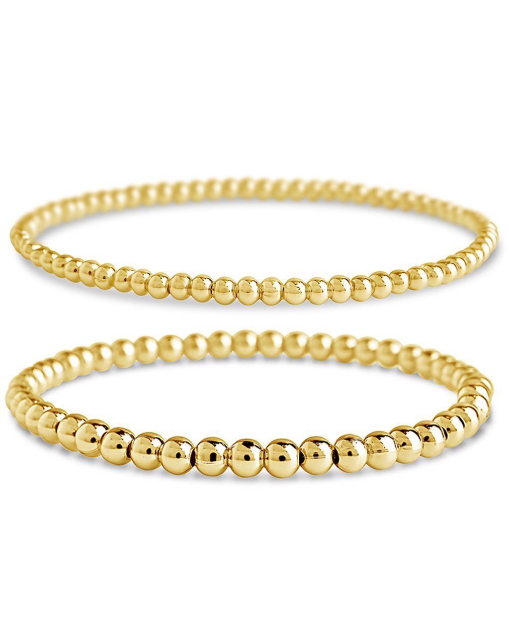Beaded Stretch Bracelet Sets in Gold