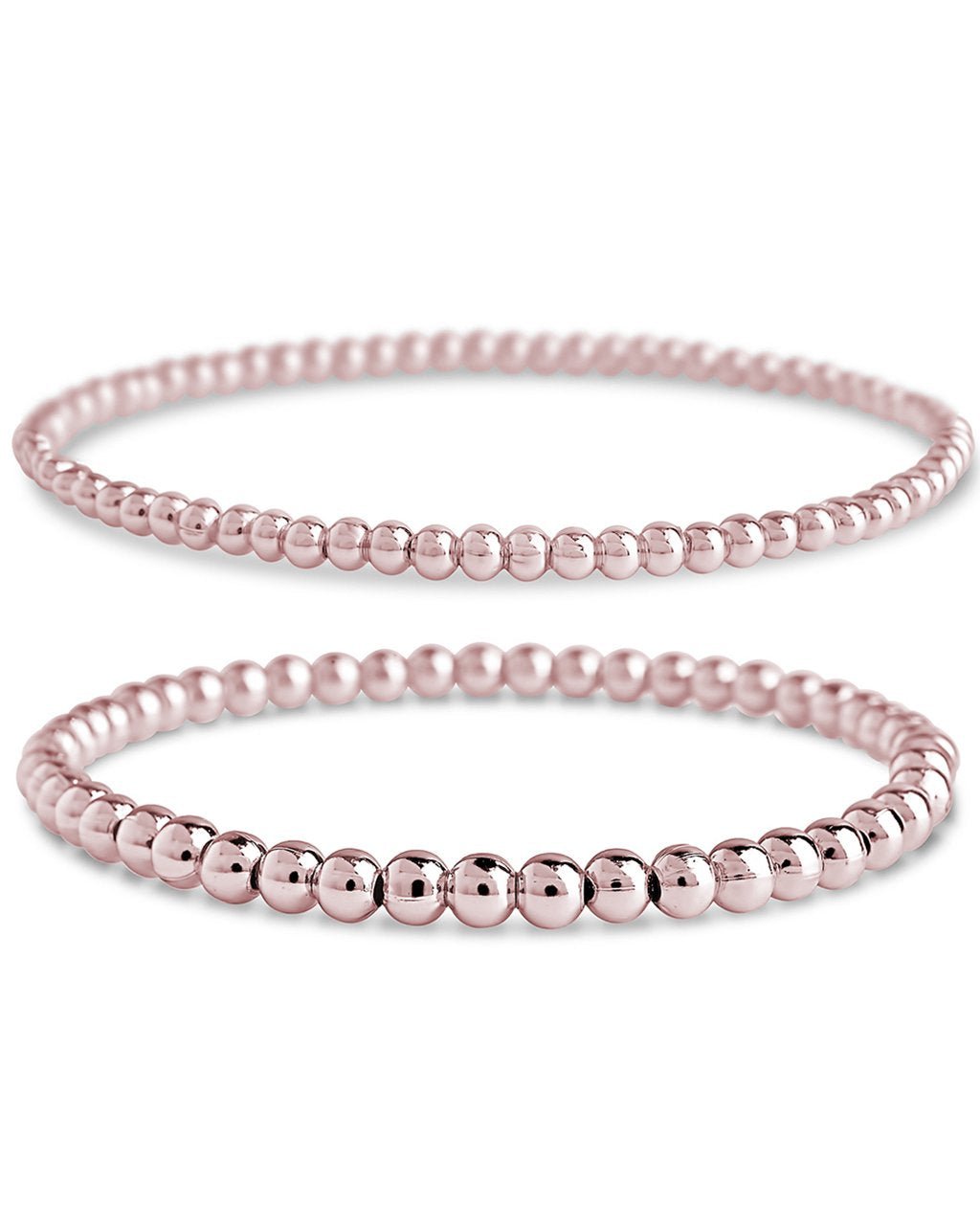 Beaded Stretch Bracelet Sets in Rose Gold