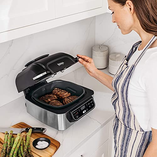 Ninja Foodi 5-in-1 Indoor Electric Grill With Air Fry, 4-qt Crisper Basket, Black/Silver - AG301