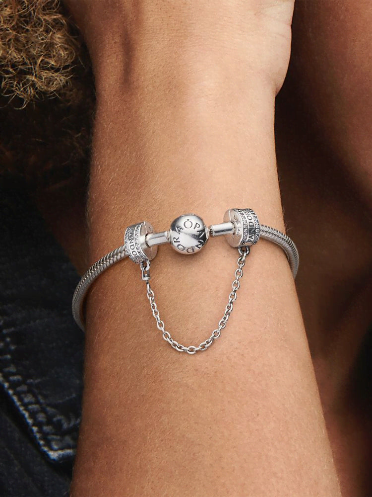 Pandora Logo Safety Chain Clip Charm