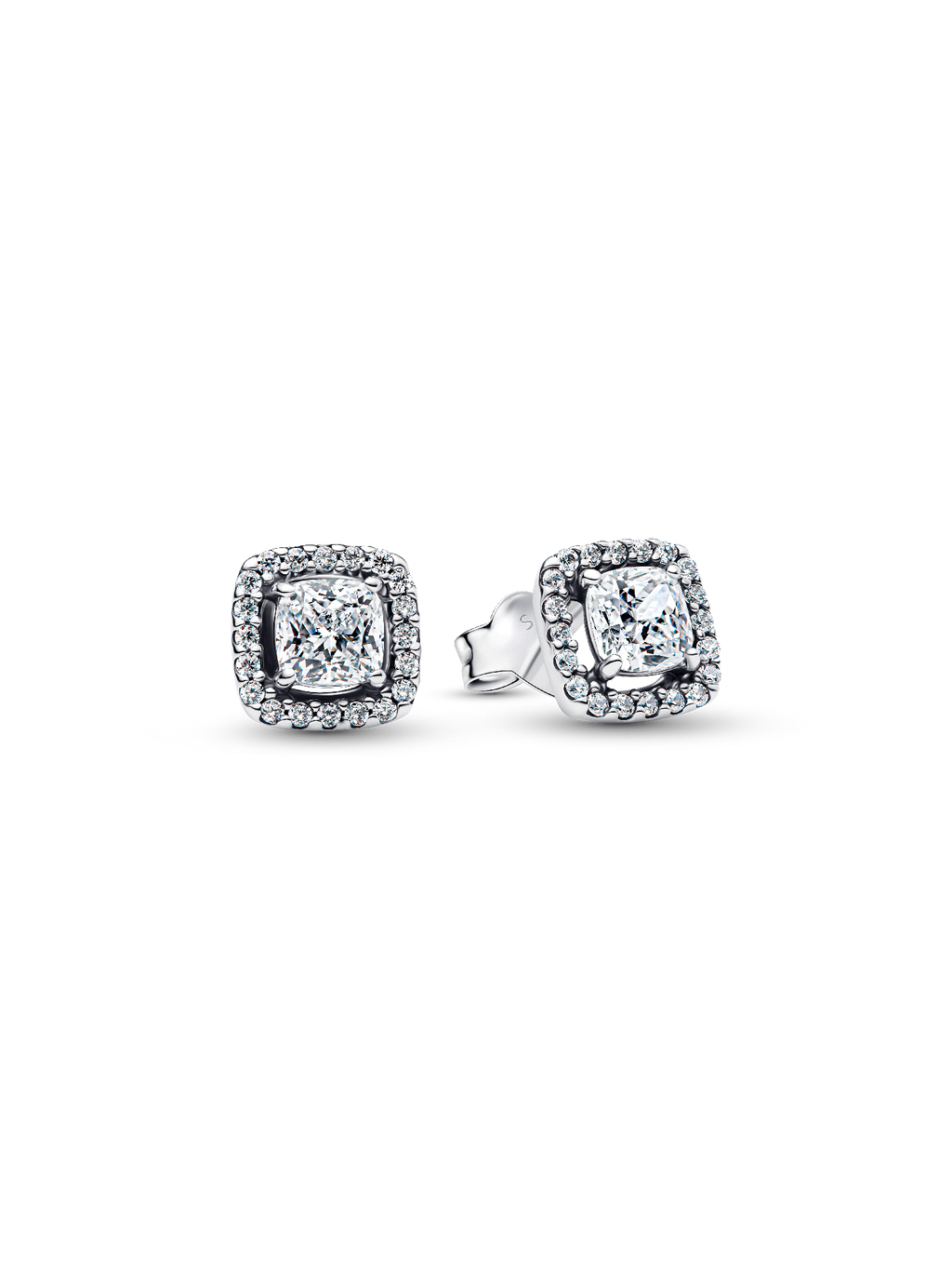 Square Halo Stud Earrings