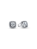 Square Halo Stud Earrings