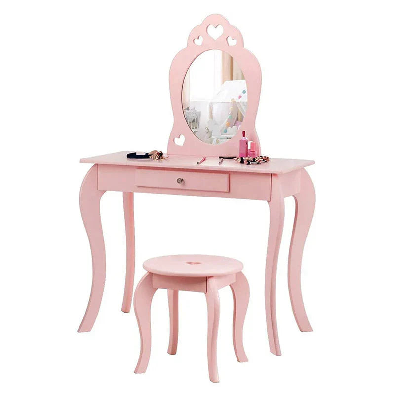 Fireflowery Kids Vanity Table With Detachable Top, Mirror And Drawer - FY-HW64356
