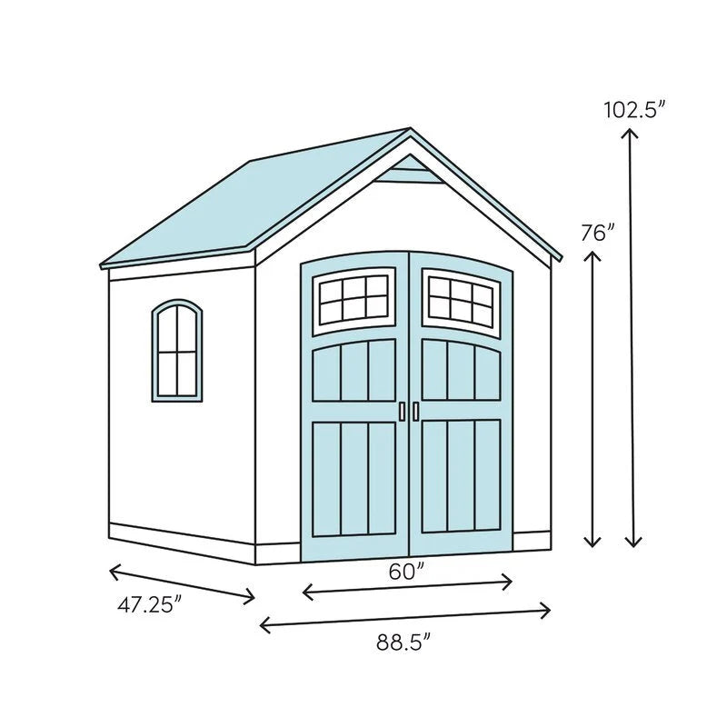 Outdoor Covington Storage Shed 7 1/2 ft W x 4 ft D