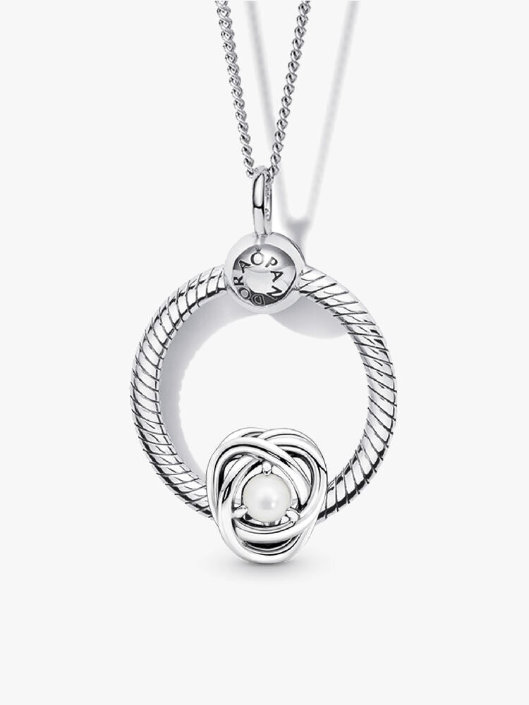 June Birthstone Eternity Circle O Pendant Set