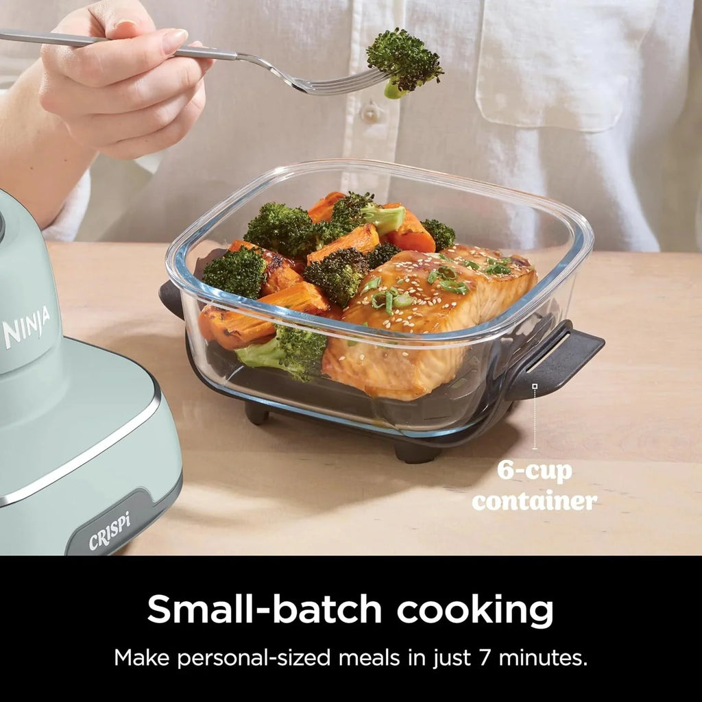 Ninja Crispi 4-in-1 Portable Glass Air Fryer Cooking System, 1500W, 4 QT And 6-Cup Containers