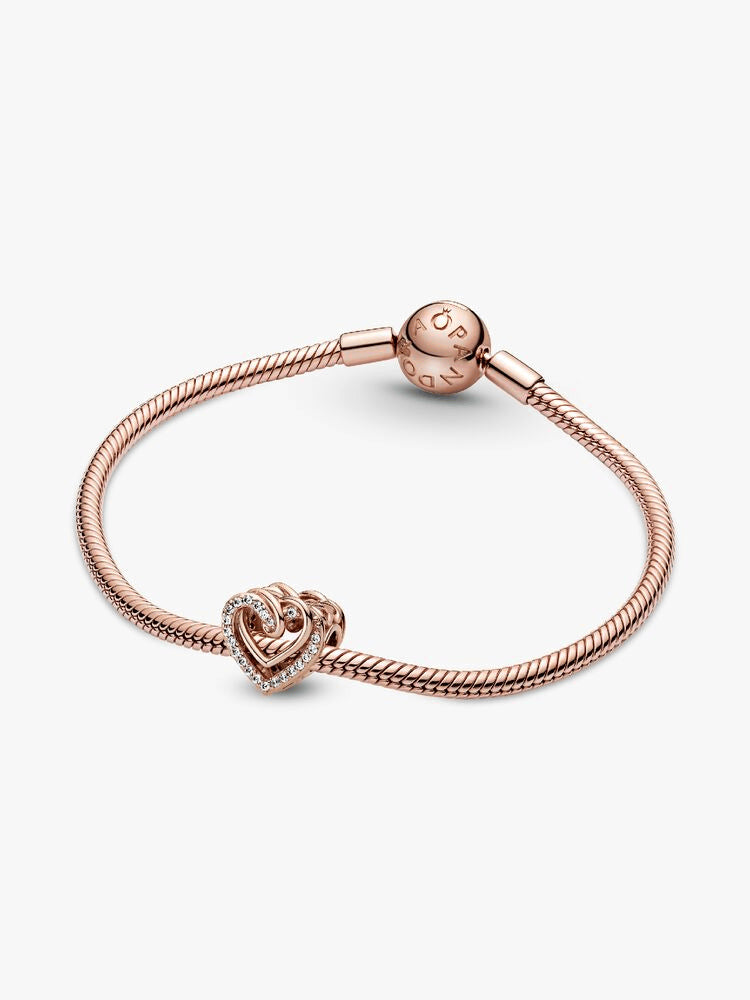 Sparkling Entwined Hearts Charm