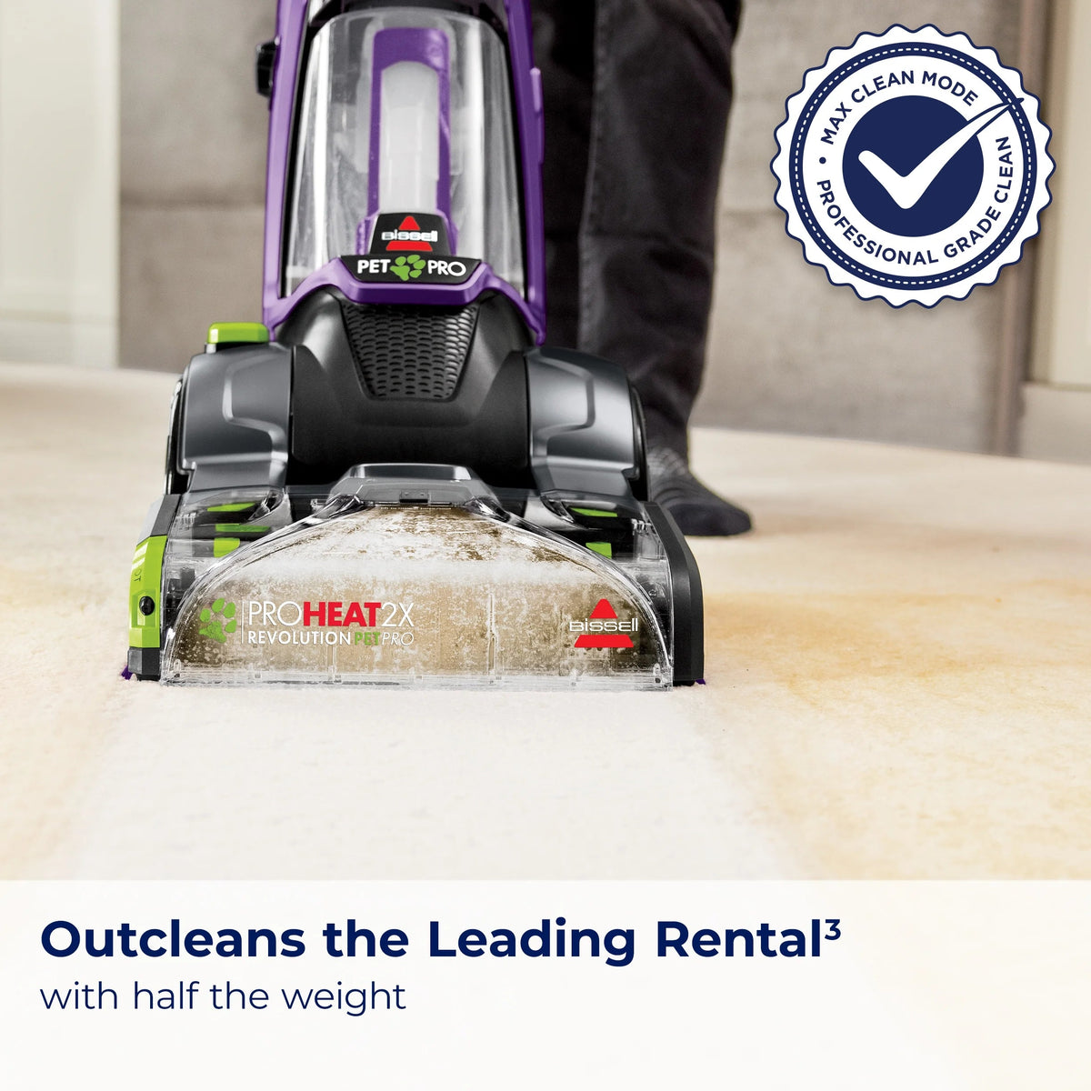 BISSELL ProHeat 2X Revolution Pet Pro Upright Carpet Cleaner, Purple - 3586