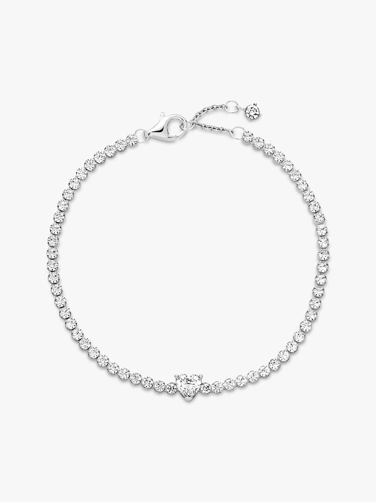 Sparkling Heart Tennis Bracelet