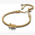 Golden Love Script Charm Bracelet Set