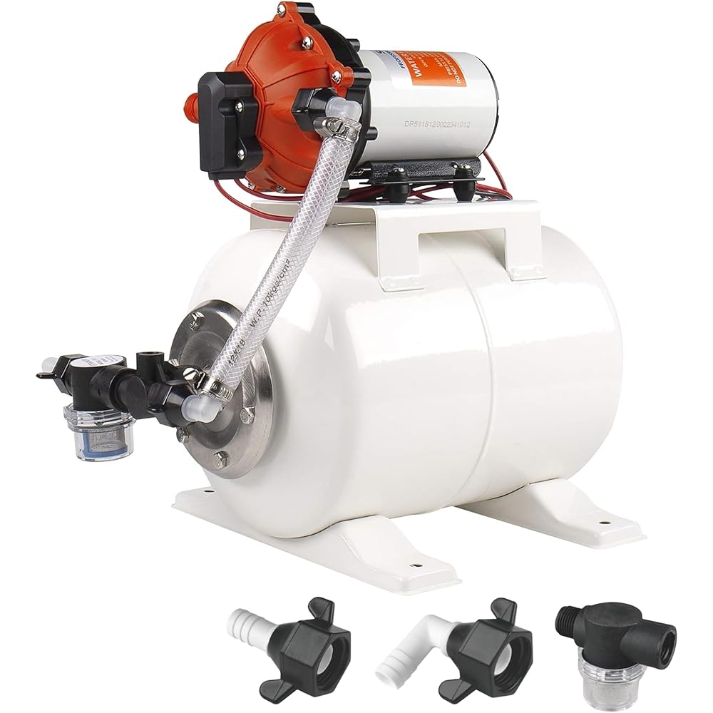 SEAFLO Marine Water Pump With 2-Gallon Accumulator Tank - 12V DC, 5.5 GPM