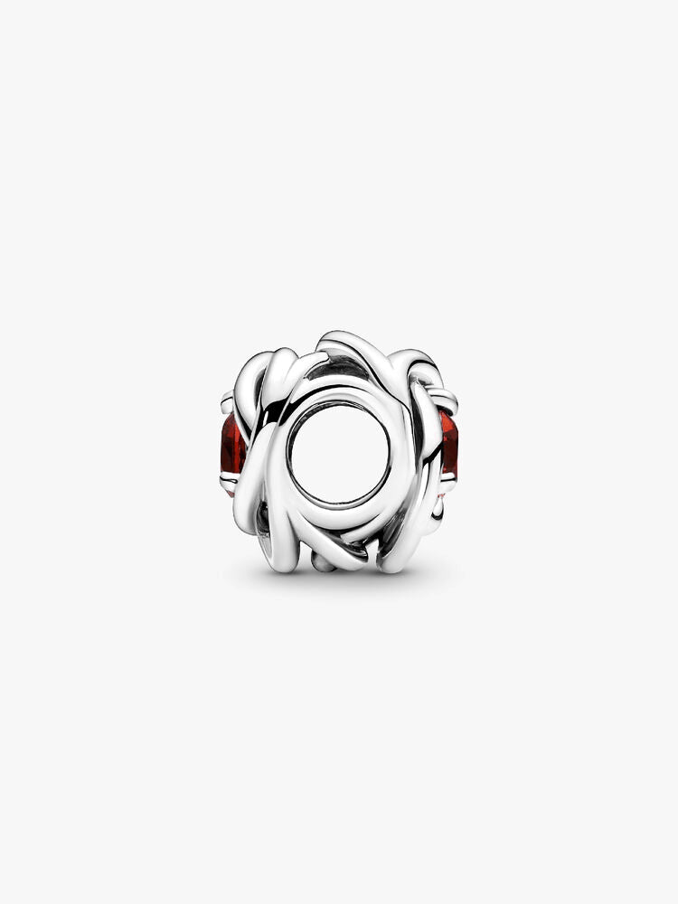 January Red Eternity Circle Charm