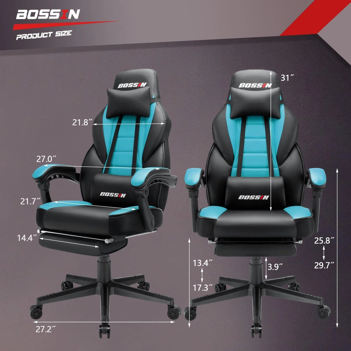 Racing Style Gaming Chair, 300 lbs Big And Tall High Back Computer Chair