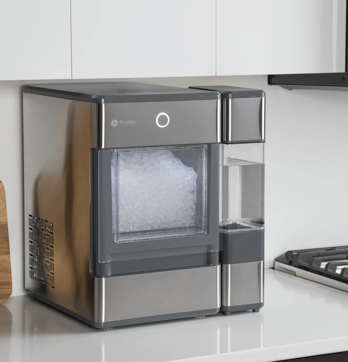 GE Profile Countertop Nugget Ice Maker With Side Tank, Stainless Steel, 33 lbs Daily Ice Production - Opal