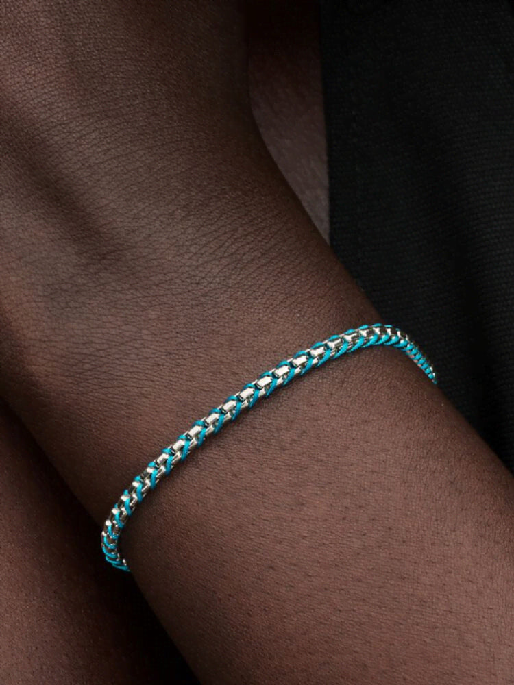 Blue Cord Snake Chain Bracelet