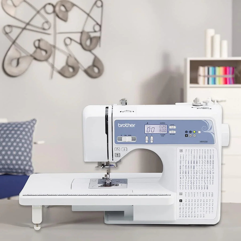 Brother Computerized Sewing And Quilting Machine, 165 Built-In Stitches, LCD Display, White, 20x12x17 - XR9550