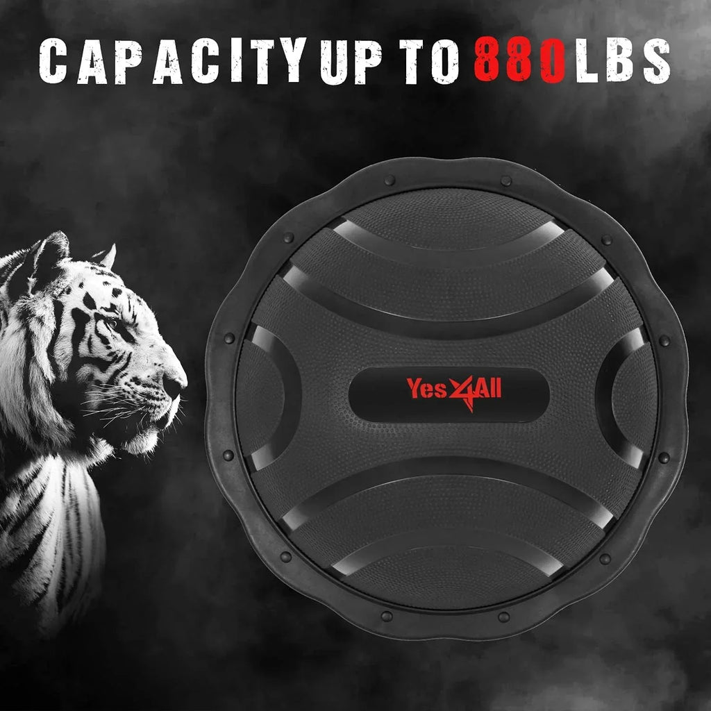 Yes4All Premium Half Ball Balance Trainer, 23.5 in x 7.25 in, 880 lbs, Black Matte