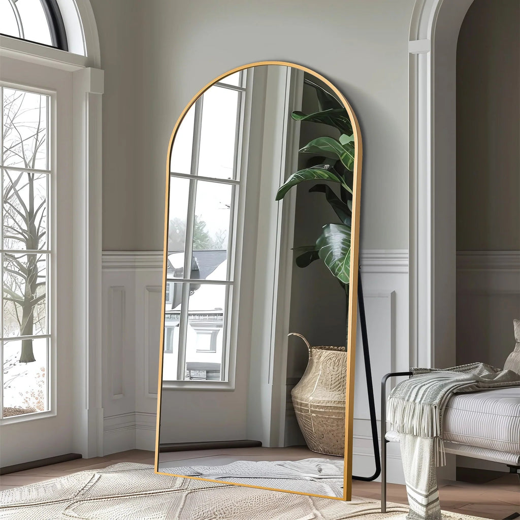 Arched Full-Length Floor Mirror - Standing And Wall-Mounted