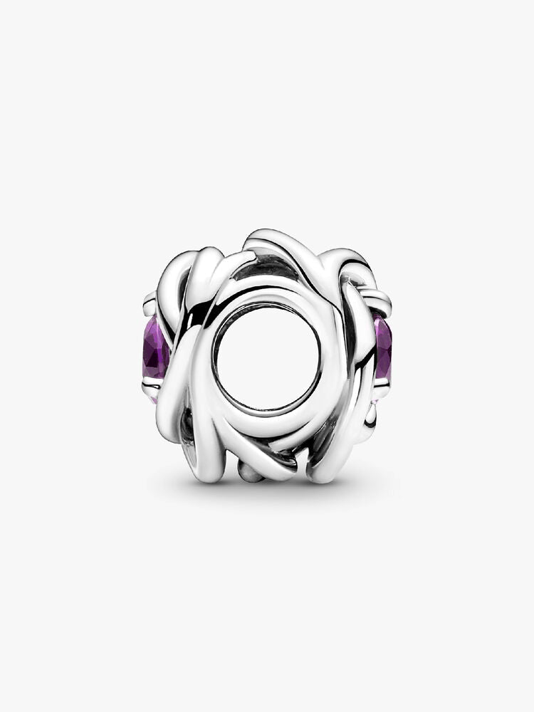 February Purple Eternity Circle Charm