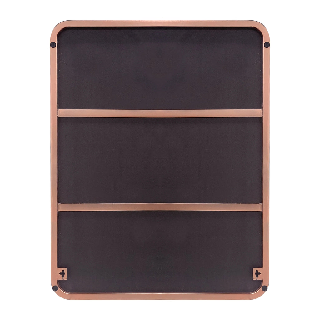 Framed Wall Vanity Mirror With Rounded Corners, 1 Piece