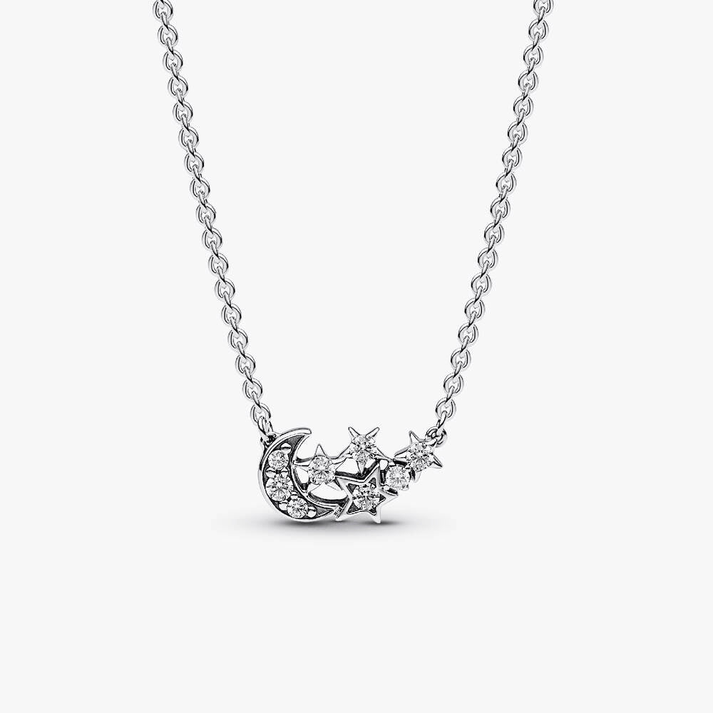 Sparkling Moon & Star Collier Necklace