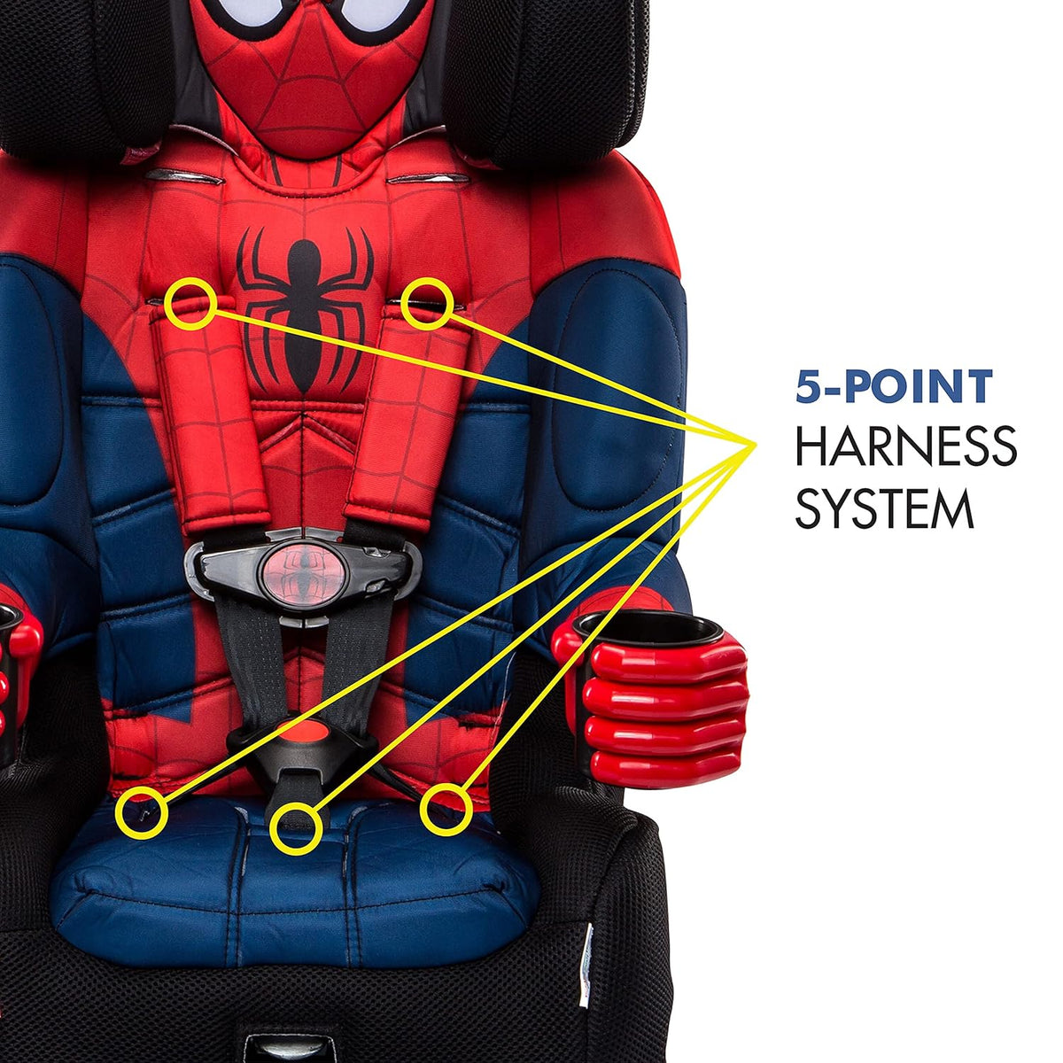 KidsEmbrace Marvel Spider-Man 2-in-1 Forward-Facing Booster Car Seat, 22-65 lbs/40-100 lbs