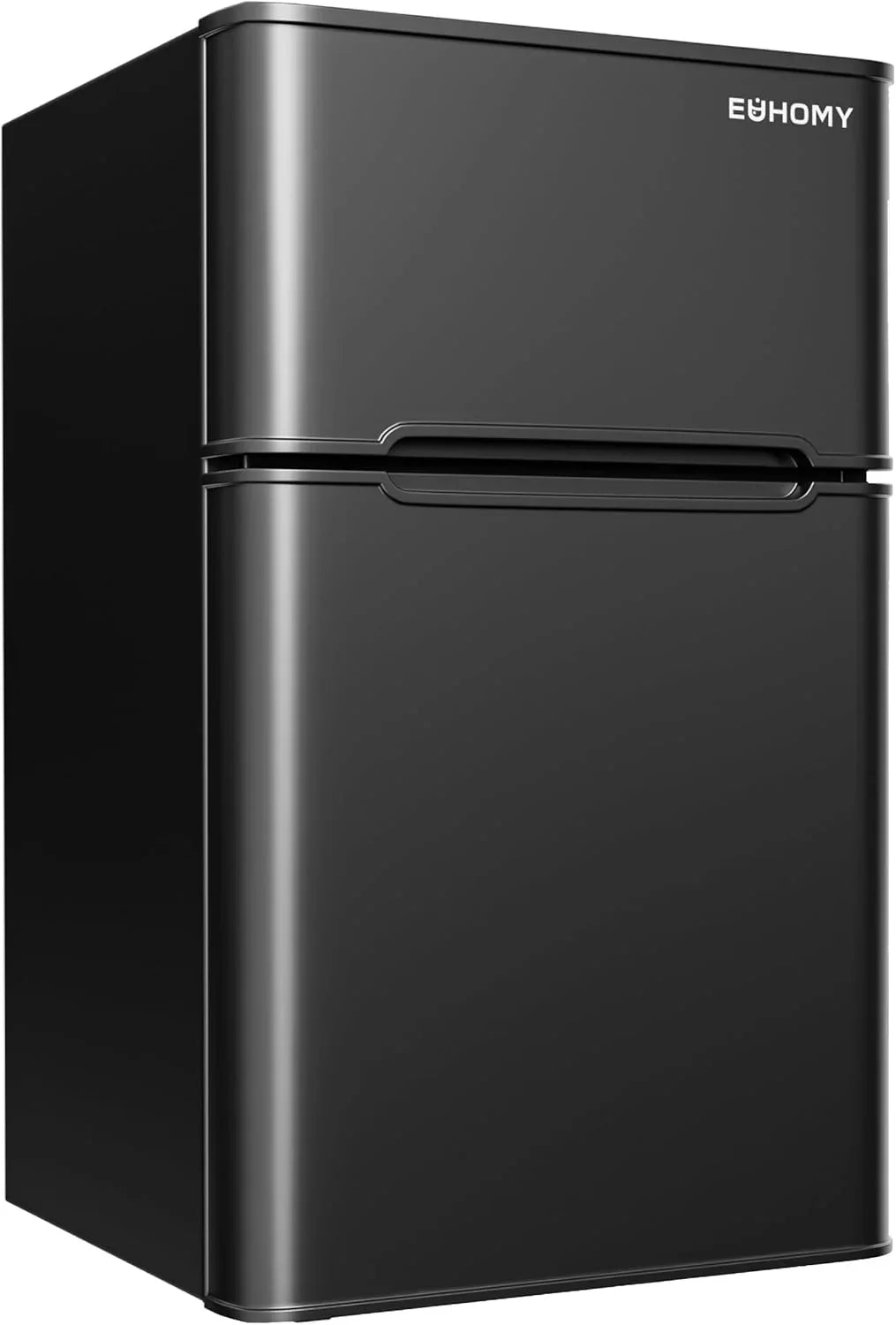 Euhomy 3.2 Cubic Feet 2-Door Mini Refrigerator With Freezer, Silver - RF-S