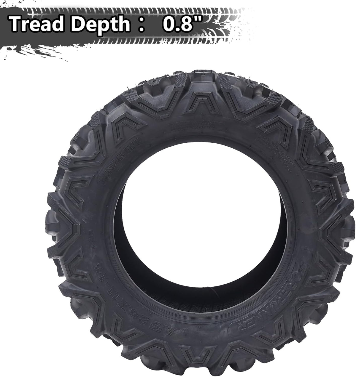 Set Of 2 All-Terrain ATV/UTV Off-Road Tires, 26x12-12, 6PR, Black