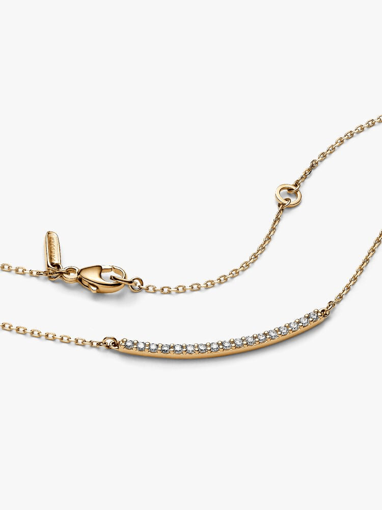 Pandora Era 14k Gold Lab-grown Diamond Pavé Bar Necklace